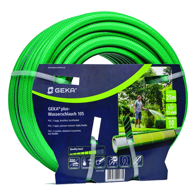 GEKA plus-Wasserschlauch "105" 5/8" - 50m-Rolle PVC 5-lagig